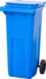 Пластиковый мусорный контейнер на колесах, 120л, синий