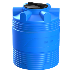 Бочка (емкость) пластиковая вертикальная с крышкой, 300 л, синий [TV300S13]