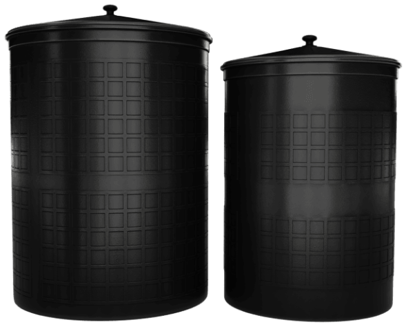 Бочка пластиковая садовая для дождевой воды и полива, 300л, черный [341]