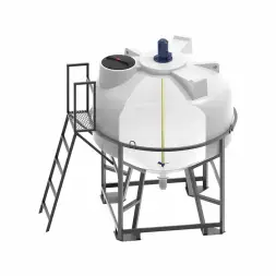 Емкость ЦКТ 3000л с патрубком 90мм белая в обрешетке с лестницей