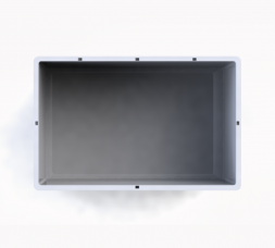 Крупногабаритный сплошной пластиковый контейнер на колесах с крышкой, 1020х640х675 мм, серый [11.605F.92.PE.C10]