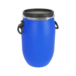 Бочка пластиковая с металлическим обручем и ручками, 30 л, синий [БП30.02/04]