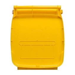 Мусорный контейнер пластиковый для ТБО/ТКО на колесах с крышкой, 120 л, серый