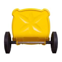 Мусорный контейнер пластиковый для ТБО/ТКО на колесах с крышкой, 120 л, синий