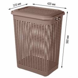 Корзина для белья 50л, коричневый