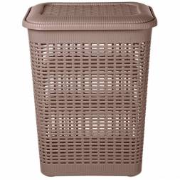 Корзина для белья 50л, коричневый