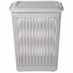 Корзина для белья 50л, светло-серый