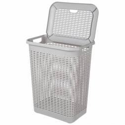 Корзина для белья 50л, светло-серый