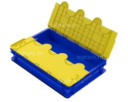 Пластиковый ящик 600х400х100 сплошной с крышкой