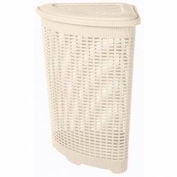 Корзина для белья угловая, 50л, бежевая