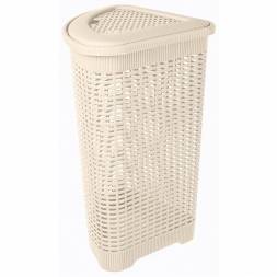 Корзина для белья угловая, 50л, бежевая
