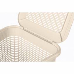 Корзина для белья угловая, 50л, бежевая