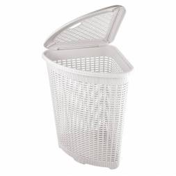 Корзина для белья угловая, 50л, белая