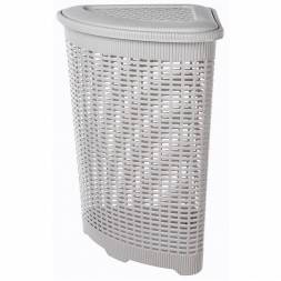 Корзина для белья угловая, 50л, светло-серый