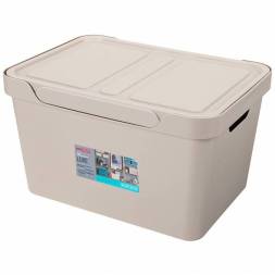 Ящик с крышкой универсальный Luxe, 18л, светло-бежевый