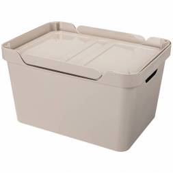 Ящик с крышкой универсальный Luxe, 18л, светло-бежевый