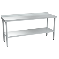 Стол кухонный с нержавеющим покрытием с бортом [15242]