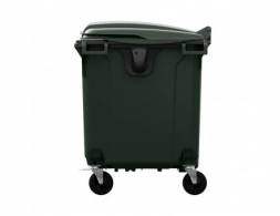 Контейнер пластиковый для мусора (ТБО/ТКО) с крышкой на колесах, 1100 л