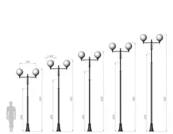 Фонарь уличный «Парк - М» со светильниками 3,65 м