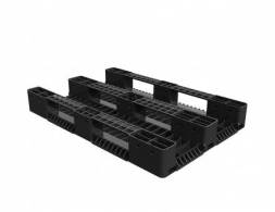 Паллет (поддон) пластиковый сплошной на 3-х полозьях, 1200x800x150 мм, ЭКО, черный [02.117F.98.R]