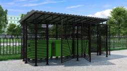 Контейнерная площадка трубчатая на 3 контейнера КП9, 6000x1700x2200 мм