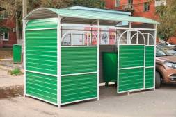 Контейнерная площадка с раздвижными дверями на 2 контейнера КП10, 4500x1700x2200 мм