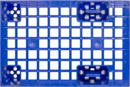Паллет (поддон) пластиковый перфорированный на ножках, 600х400х130 мм, синий [TR 400]