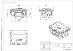 Ящик для соли, реагентов 250 литров с дозатором, красный