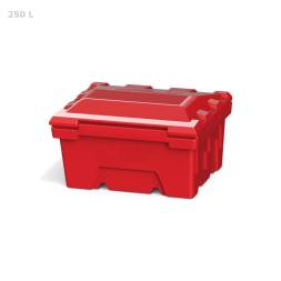 Ящик для соли, реагентов 250 литров с дозатором, красный
