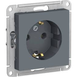 Розетка ATLASDESIGN с заземлением 16А механизм грифель (ATN000743)