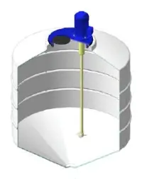 Емкость ФМ 500 белый в обрешетке с пропеллерной мешалкой