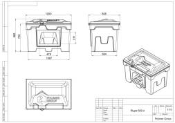Ящик для соли, реагентов 500 литров с дозатором, красный