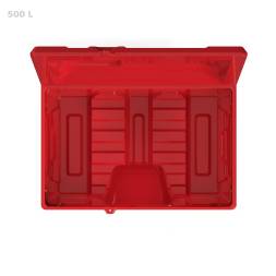 Ящик для соли, реагентов 500 литров с дозатором, красный