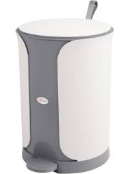 Бак для мусора с крышкой и педалью, 18л, белый, серый